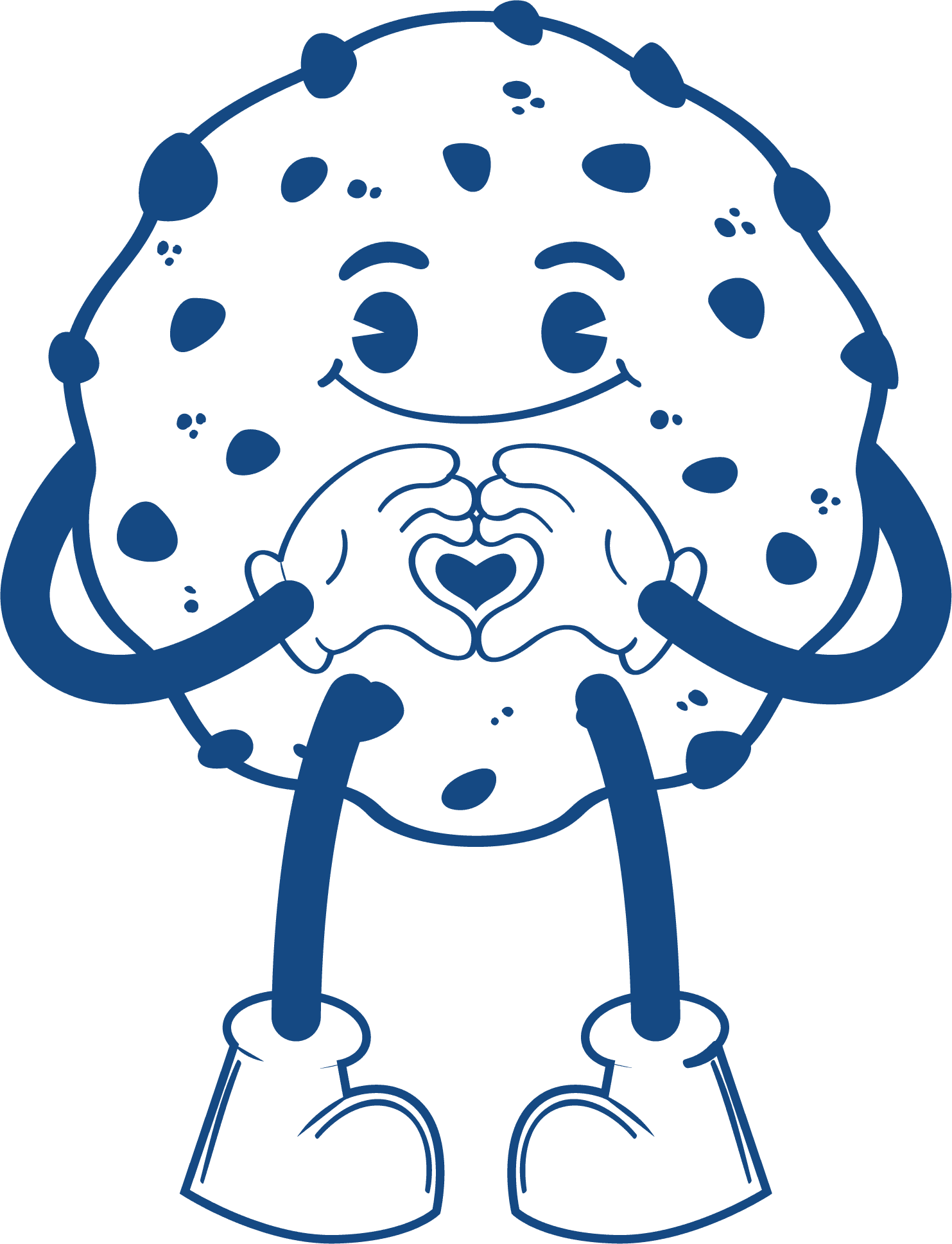 The Cookie Castle Co. mascot making a heart